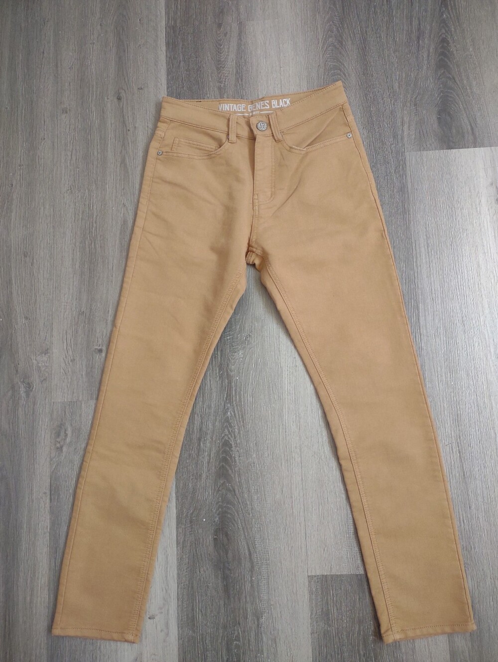 Vintage Genes Black Tan Slim Fit Skinny Jeans